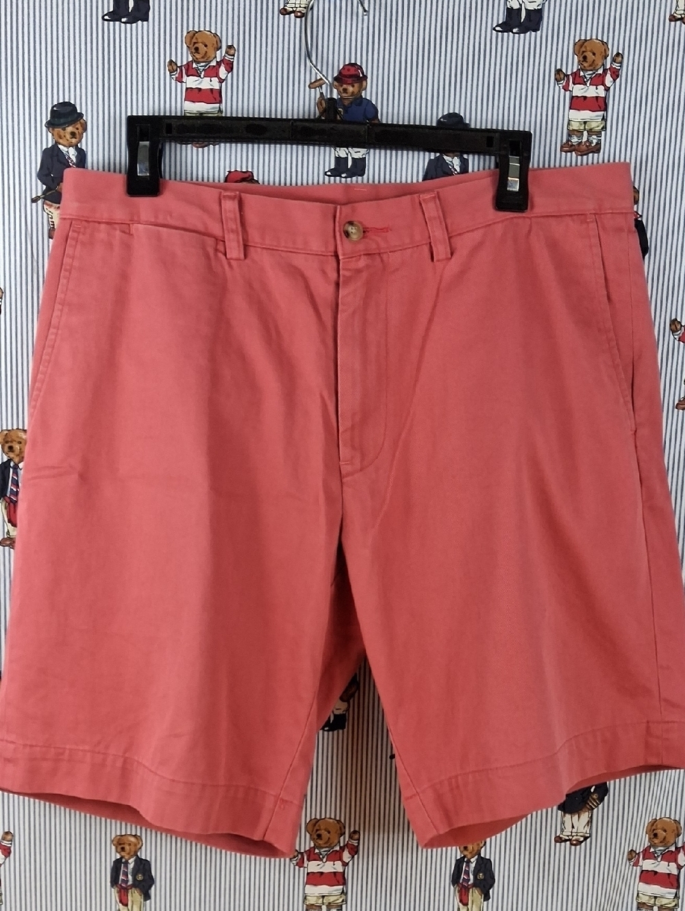 Polo Ralph Lauren Classic Fit Flat Front Salmon Casual Preppy SZ 34 Chino Shorts